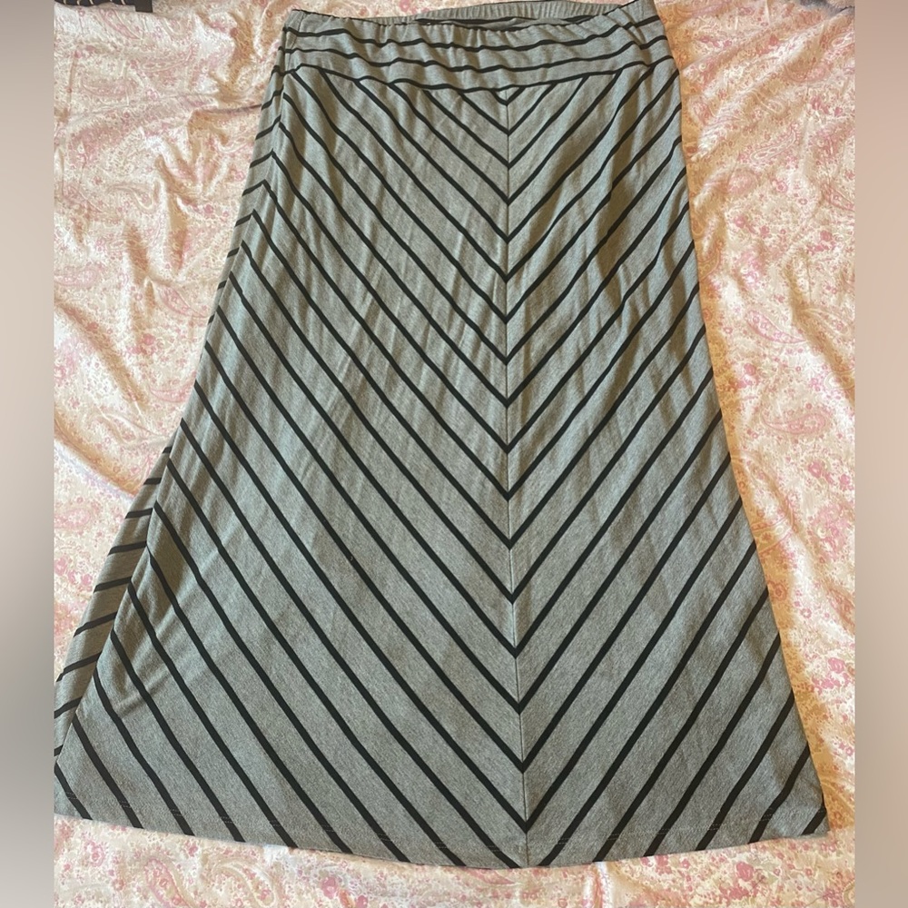 Pure Energy Grey & Black Maxi Skirt 1X